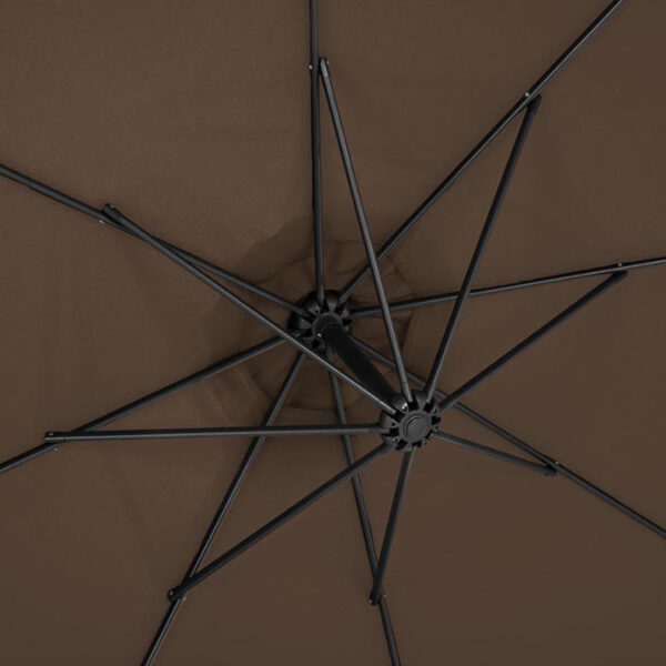 Parasol ogrodowy na wysięgniku okrągły uchylny śr. 300 cm brązowy 9 10250536 7