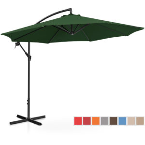 Parasol ogrodowy na wysięgniku okrągły uchylny śr. 300 cm zielony 12 Parasol ogrodowy na wysięgniku okrągły uchylny śr. 300 cm zielony - obrazek 2