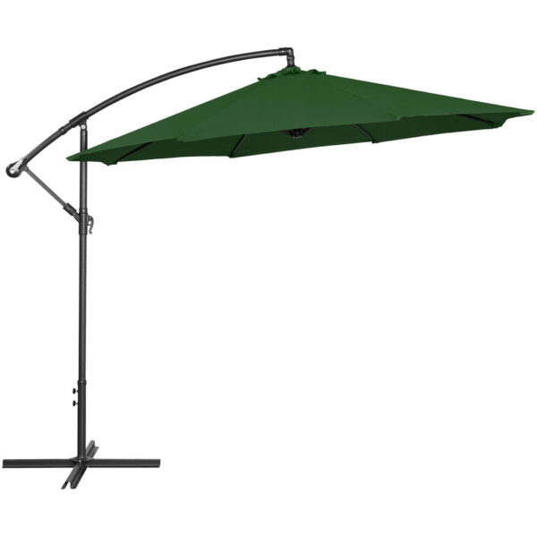 Parasol ogrodowy na wysięgniku okrągły uchylny śr. 300 cm zielony 4 10250538 2