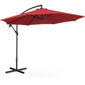 Parasol ogrodowy na wysięgniku okrągły uchylny śr. 300 cm bordowy 14 Parasol ogrodowy na wysięgniku okrągły uchylny śr. 300 cm bordowy - obrazek 4