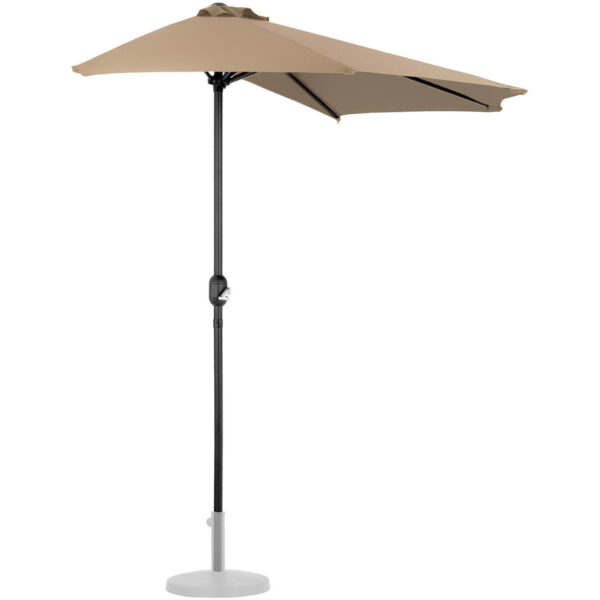 Półparasol przyścienny balkonowy tarasowy półokrągły 270 x 135 cm szarobrązowy 2 10250540 2