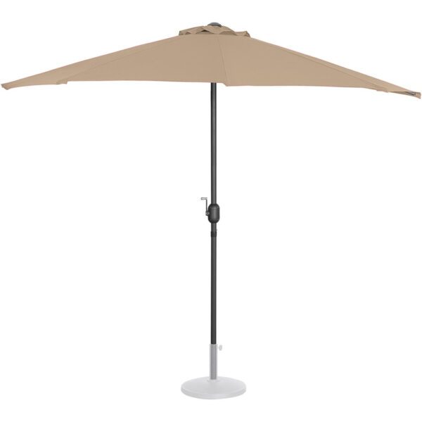 Półparasol przyścienny balkonowy tarasowy półokrągły 270 x 135 cm szarobrązowy 3 10250540 3