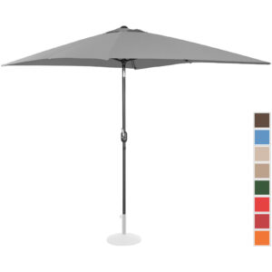 Parasol ogrodowy prostokątny uchylny z korbką 200 x 300 cm ciemnoszary 12 Parasol ogrodowy prostokątny uchylny z korbką 200 x 300 cm ciemnoszary - obrazek 2