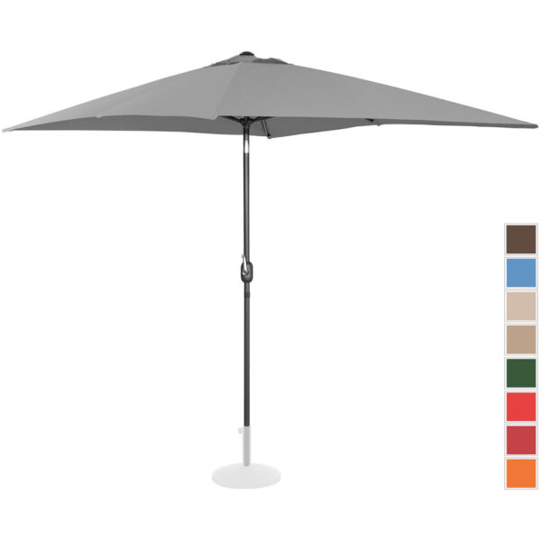 Parasol ogrodowy prostokątny uchylny z korbką 200 x 300 cm ciemnoszary 1 10250543 1
