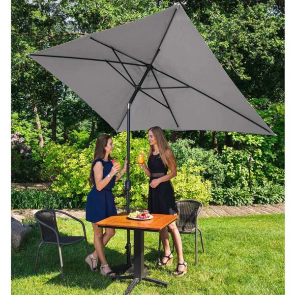 Parasol ogrodowy prostokątny uchylny z korbką 200 x 300 cm ciemnoszary 6 10250543 4