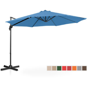 Parasol ogrodowy na wysięgniku bocznym uchylny okrągły śr. 300 cm niebieski 12 Parasol ogrodowy na wysięgniku bocznym uchylny okrągły śr. 300 cm niebieski - obrazek 2