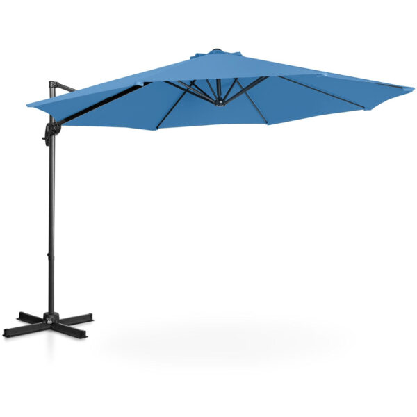 Parasol ogrodowy na wysięgniku bocznym uchylny okrągły śr. 300 cm niebieski 3 10250544 11
