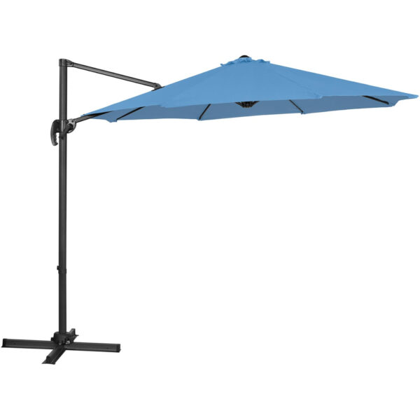 Parasol ogrodowy na wysięgniku bocznym uchylny okrągły śr. 300 cm niebieski 4 10250544 2