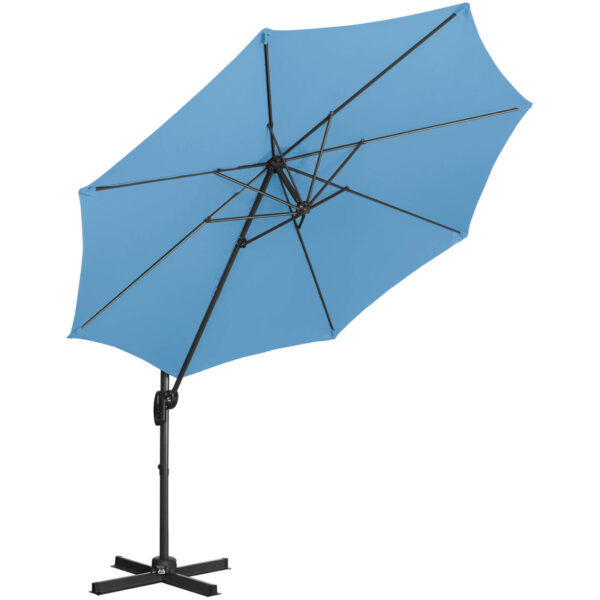 Parasol ogrodowy na wysięgniku bocznym uchylny okrągły śr. 300 cm niebieski 5 10250544 3