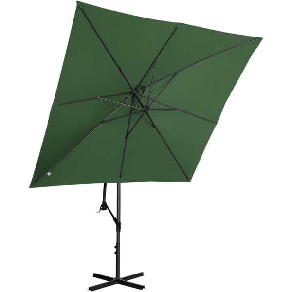 Parasol ogrodowy na wysięgniku kwadratowy 250 x 250 cm zielony 6 10250545 4