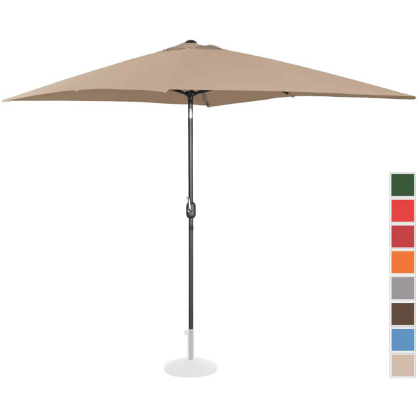 Parasol ogrodowy prostokątny uchylny z korbką 200 x 300 cm szarobrązowy 1 10250547 1