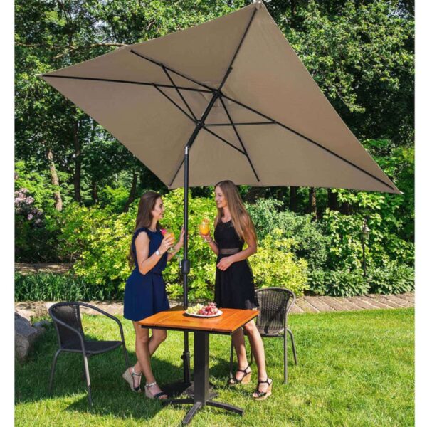 Parasol ogrodowy prostokątny uchylny z korbką 200 x 300 cm szarobrązowy 3 10250547 11