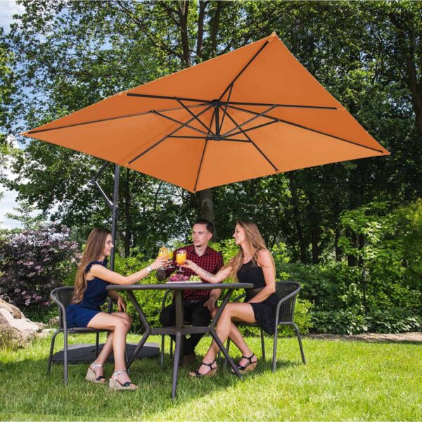 Parasol ogrodowy na wysięgniku kwadratowy 250 x 250 cm pomarańczowy 3 10250550 11