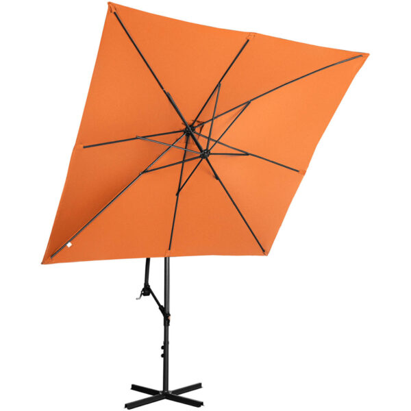 Parasol ogrodowy na wysięgniku kwadratowy 250 x 250 cm pomarańczowy 6 10250550 4