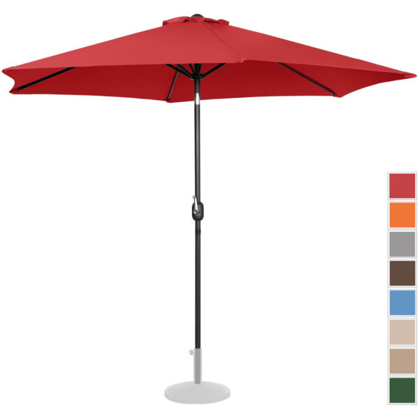 Parasol ogrodowy okrągły duży uchylny z korbką śr. 300 cm czerwony 1 10250551 1