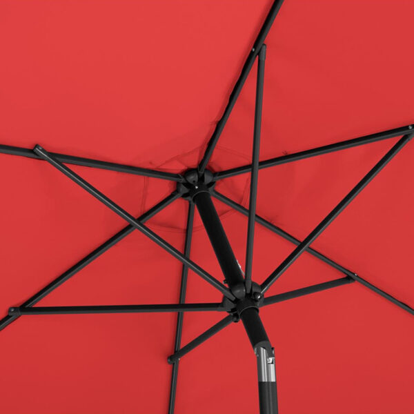 Parasol ogrodowy okrągły duży uchylny z korbką śr. 300 cm czerwony 6 10250551 5