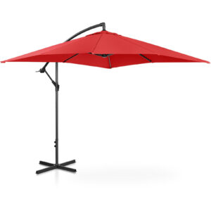 Parasol ogrodowy na wysięgniku kwadratowy 250 x 250 cm czerwony - obrazek 5