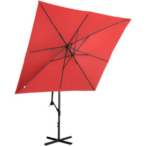 Parasol ogrodowy na wysięgniku kwadratowy 250 x 250 cm czerwony - obrazek 7
