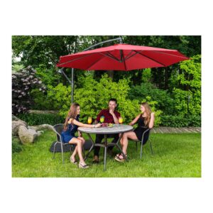Parasol ogrodowy na wysięgniku okrągły uchylny śr. 300 cm czerwony 13 Parasol ogrodowy na wysięgniku okrągły uchylny śr. 300 cm czerwony - obrazek 3