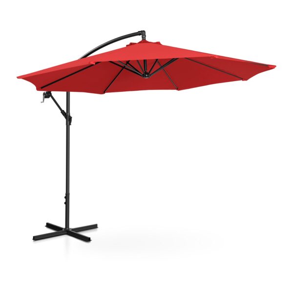 Parasol ogrodowy na wysięgniku okrągły uchylny śr. 300 cm czerwony 3 10250555 11