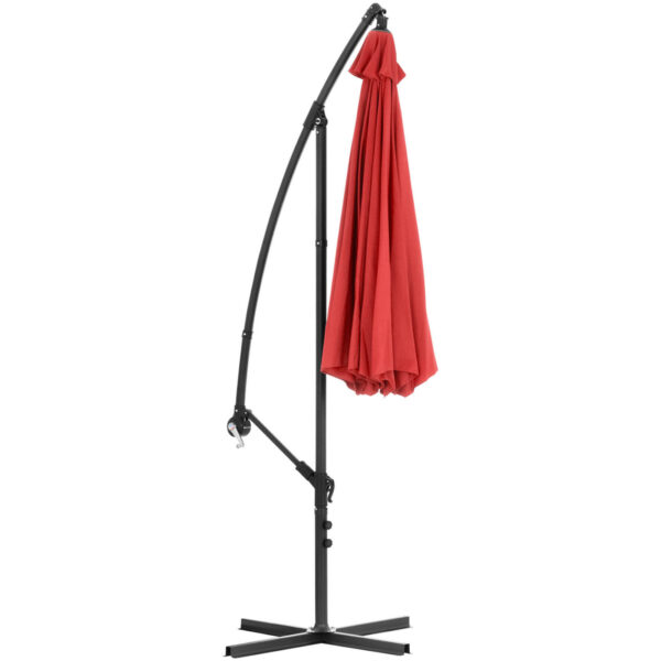 Parasol ogrodowy na wysięgniku okrągły uchylny śr. 300 cm czerwony 6 10250555 4
