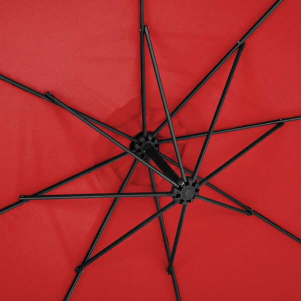 Parasol ogrodowy na wysięgniku okrągły uchylny śr. 300 cm czerwony 7 10250555 5