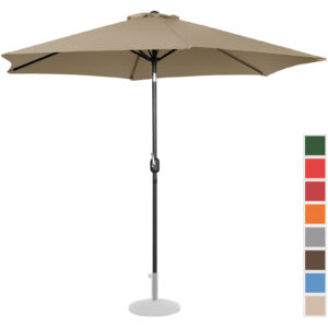 Parasol ogrodowy okrągły duży uchylny z korbką śr. 300 cm szarobrązowy 12 Parasol ogrodowy okrągły duży uchylny z korbką śr. 300 cm szarobrązowy - obrazek 2