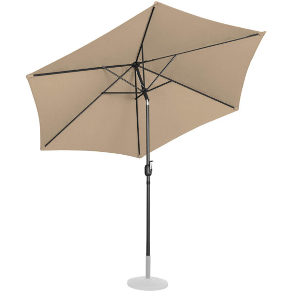 Parasol ogrodowy okrągły duży uchylny z korbką śr. 300 cm szarobrązowy 4 10250557 3