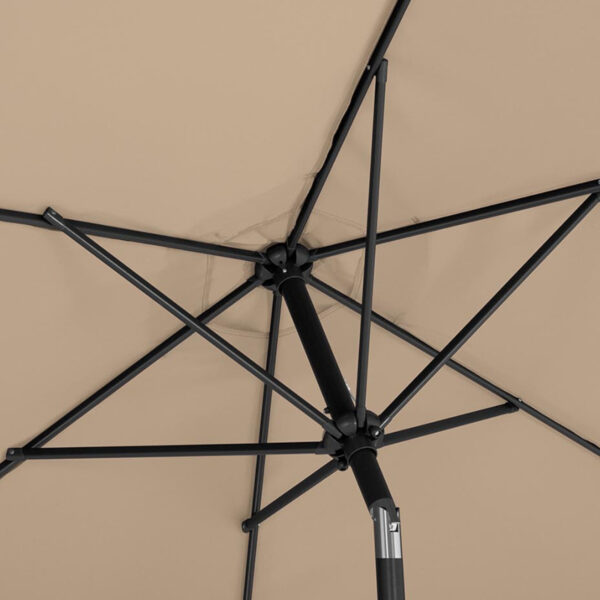 Parasol ogrodowy okrągły duży uchylny z korbką śr. 300 cm szarobrązowy 6 10250557 5