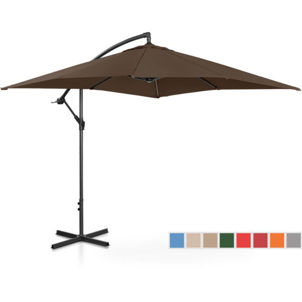 Parasol ogrodowy na wysięgniku kwadratowy 250 x 250 cm brązowy 1 10250558 1