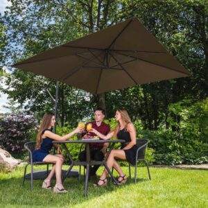 Parasol ogrodowy na wysięgniku kwadratowy 250 x 250 cm brązowy 14 Parasol ogrodowy na wysięgniku kwadratowy 250 x 250 cm brązowy - obrazek 4