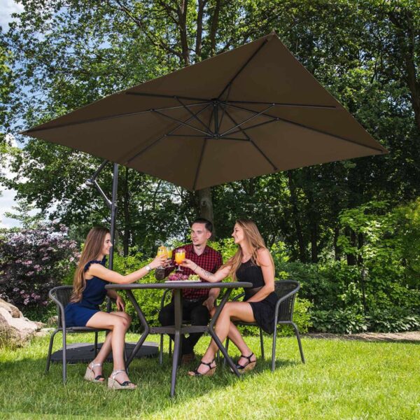 Parasol ogrodowy na wysięgniku kwadratowy 250 x 250 cm brązowy 3 10250558 11
