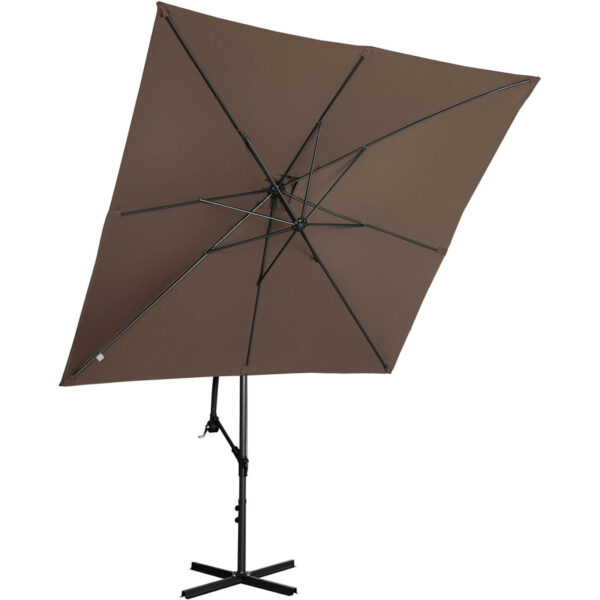Parasol ogrodowy na wysięgniku kwadratowy 250 x 250 cm brązowy 6 10250558 4