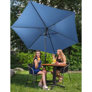 Parasol ogrodowy okrągły duży uchylny z korbką śr. 300 cm niebieski 13 Parasol ogrodowy okrągły duży uchylny z korbką śr. 300 cm niebieski - obrazek 3