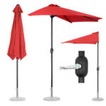 10250561 polparasol przyscienny balkonowy tarasowy polokragly 270 x 135 cm czerwony ean 4062859088505 hurtownia sklep