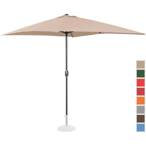 Parasol ogrodowy prostokątny z korbką 200 x 300 cm kremowy 1 10250564 1