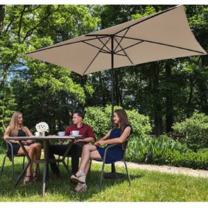 Parasol ogrodowy prostokątny z korbką 200 x 300 cm kremowy 14 Parasol ogrodowy prostokątny z korbką 200 x 300 cm kremowy - obrazek 5