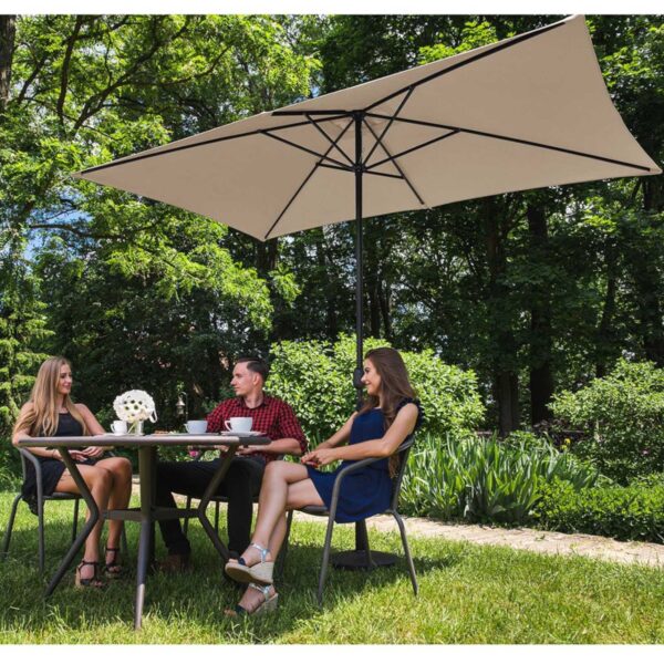 Parasol ogrodowy prostokątny z korbką 200 x 300 cm kremowy 4 10250564 4
