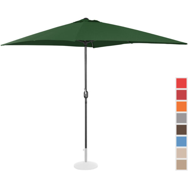 Parasol ogrodowy prostokątny z korbką 200 x 300 cm zielony 1 10250571 1