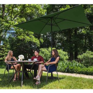 Parasol ogrodowy prostokątny z korbką 200 x 300 cm zielony 14 Parasol ogrodowy prostokątny z korbką 200 x 300 cm zielony - obrazek 5