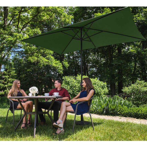 Parasol ogrodowy prostokątny z korbką 200 x 300 cm zielony 4 10250571 4