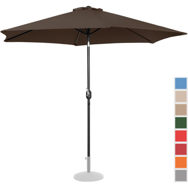 Parasol ogrodowy okrągły duży uchylny z korbką śr. 300 cm brązowy 1 10250572 1