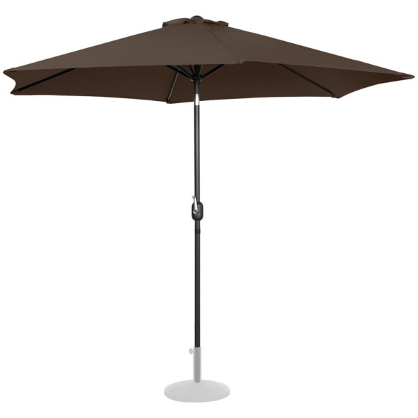 Parasol ogrodowy okrągły duży uchylny z korbką śr. 300 cm brązowy 3 10250572 2