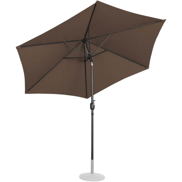 Parasol ogrodowy okrągły duży uchylny z korbką śr. 300 cm brązowy 4 10250572 3