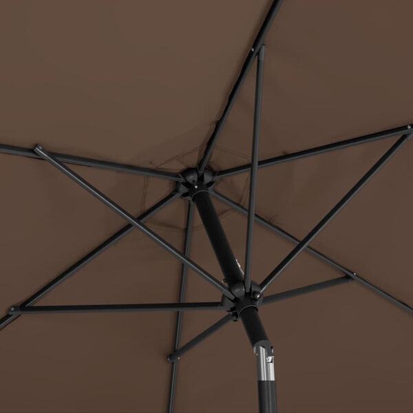 Parasol ogrodowy okrągły duży uchylny z korbką śr. 300 cm brązowy 6 10250572 5