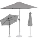10250573 parasol ogrodowy tarasowy okragly uchylny z korbka sr 270 cm ciemnoszary ean 4062859088628 hurtownia sklep
