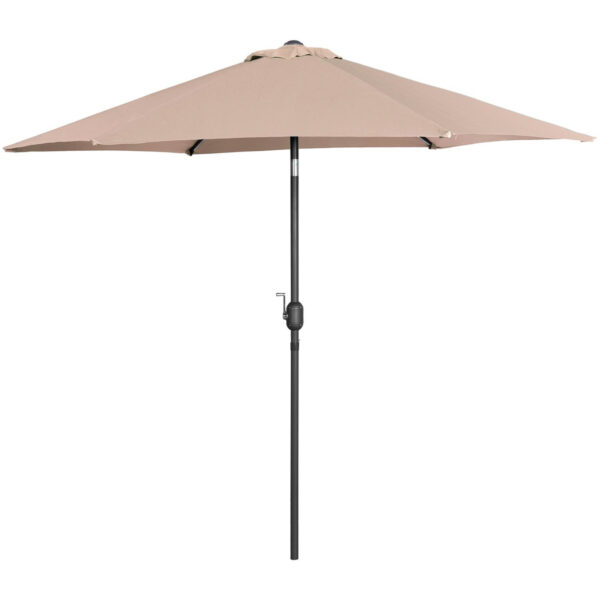 Parasol ogrodowy tarasowy okrągły uchylny z korbką śr. 270 cm kremowy 3 10250583 2