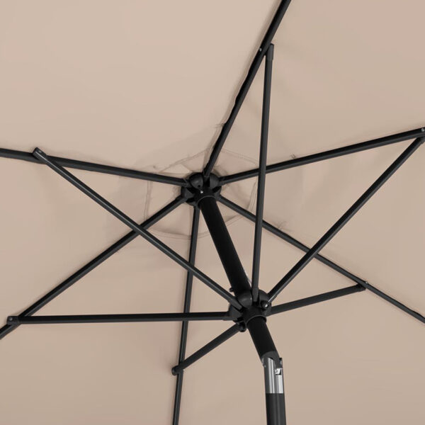 Parasol ogrodowy tarasowy okrągły uchylny z korbką śr. 270 cm kremowy 6 10250583 5