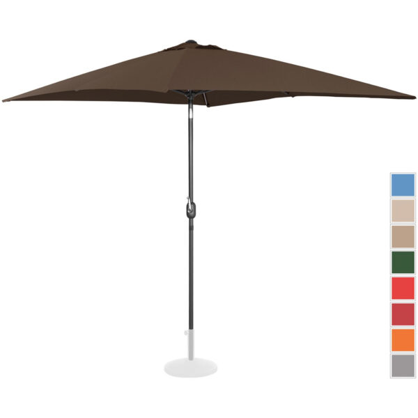 Parasol ogrodowy prostokątny uchylny z korbką 200 x 300 cm brązowy 1 10250585 1