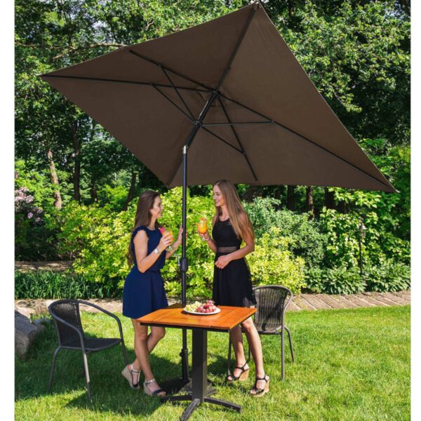 Parasol ogrodowy prostokątny uchylny z korbką 200 x 300 cm brązowy 3 10250585 11